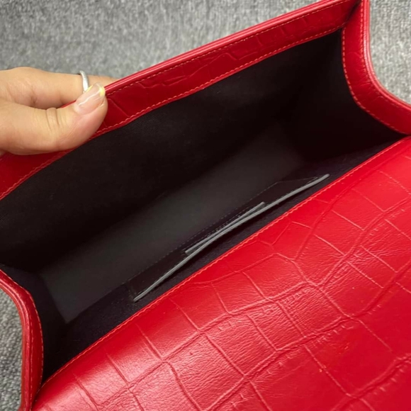 100% Authentic Saint Laurent Kate Monogramme Red Leather Shoulder Bag - Picture 11 of 13